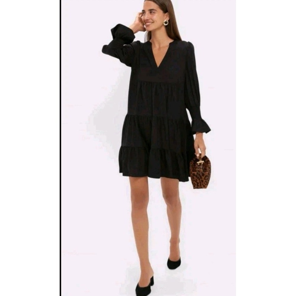 Pomander Place Dress XS Crepe Kenzo Tiered Mini LBD Tuckernuck New